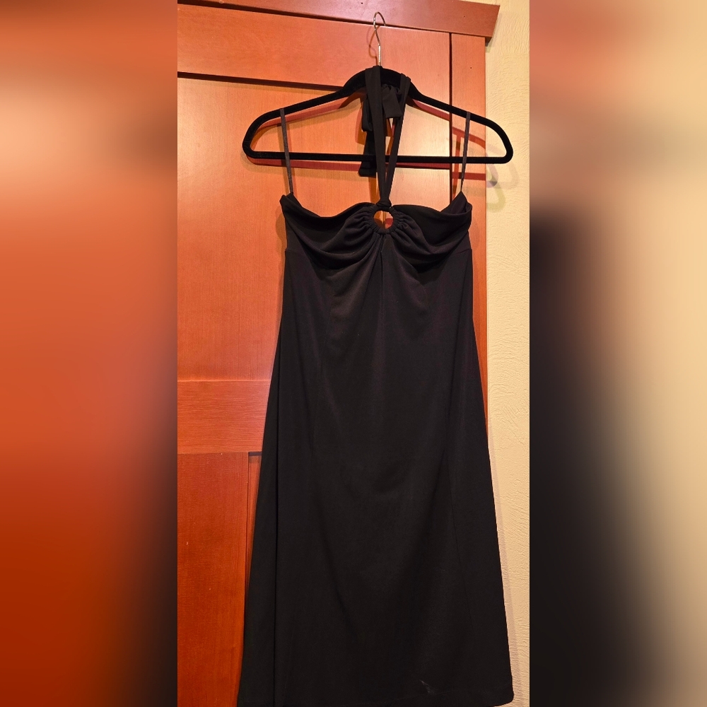 Elegant Black Halter Dress